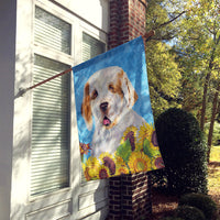 Clumber Spaniel Flag Canvas House Size