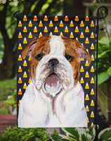 Bulldog English Candy Corn Halloween Portrait Flag Garden Size