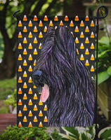Briard Candy Corn Halloween Portrait Flag Garden Size