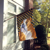 Bulldog English Candy Corn Halloween Portrait Flag Canvas House Size