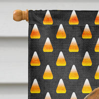 Bulldog English Candy Corn Halloween Portrait Flag Canvas House Size