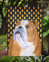 Bulldog English Candy Corn Halloween Portrait Flag Garden Size