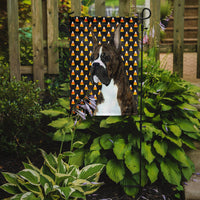Boxer Candy Corn Halloween Portrait Flag Garden Size
