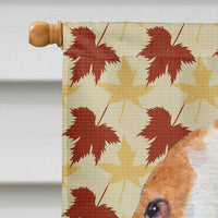Bulldog English Fall Leaves Portrait Flag Canvas House Size