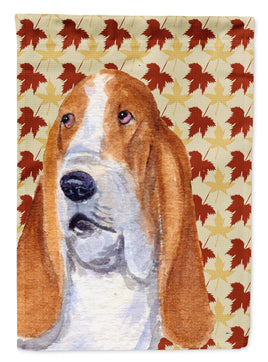 Bulldog English Fall Leaves Portrait Flag Garden Size