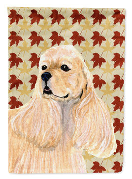 Cocker Spaniel Fall Leaves Portrait Flag Canvas House Size