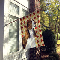 Springer Spaniel Fall Leaves Portrait Flag Canvas House Size