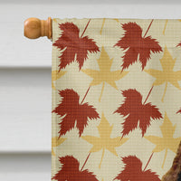 Springer Spaniel Fall Leaves Portrait Flag Canvas House Size