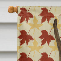 Boxer Brindle Fall Leaves Portrait Flag Canvas House Size