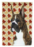 Boxer Brindle Fall Leaves Portrait Flag Garden Size