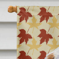 Clumber Spaniel Fall Leaves Portrait Flag Canvas House Size