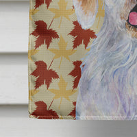 Clumber Spaniel Fall Leaves Portrait Flag Canvas House Size