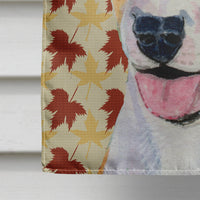 Bull Terrier Fall Leaves Portrait Flag Canvas House Size