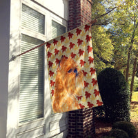 Brussels Griffon Fall Leaves Portrait Flag Canvas House Size
