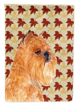 Brussels Griffon Fall Leaves Portrait Flag Garden Size