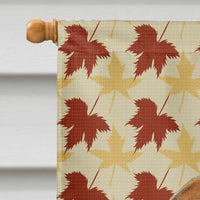 Bulldog English Fall Leaves Portrait Flag Canvas House Size