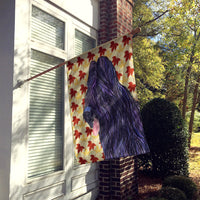 Briard Fall Leaves Portrait Flag Canvas House Size