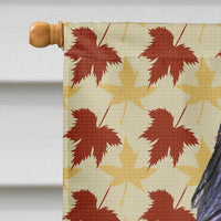 Briard Fall Leaves Portrait Flag Canvas House Size