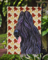 Briard Fall Leaves Portrait Flag Garden Size