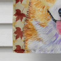 Corgi Fall Leaves Portrait Flag Canvas House Size