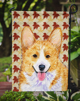 Corgi Fall Leaves Portrait Flag Garden Size