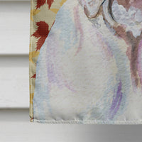 Bulldog English Fall Leaves Portrait Flag Canvas House Size