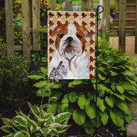 Bulldog English Fall Leaves Portrait Flag Garden Size