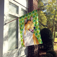 Collie Smooth St. Patrick's Day Shamrock Portrait Flag Canvas House Size