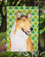 Collie Smooth St. Patrick's Day Shamrock Portrait Flag Garden Size
