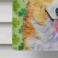 Corgi St. Patrick's Day Shamrock Portrait Flag Canvas House Size