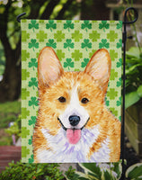 Corgi St. Patrick's Day Shamrock Portrait Flag Garden Size