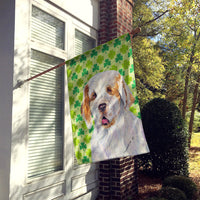 Clumber Spaniel St. Patrick's Day Shamrock Portrait Flag Canvas House Size