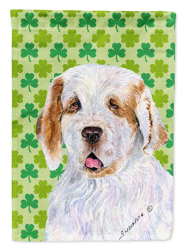Clumber Spaniel St. Patrick's Day Shamrock Portrait Flag Garden Size