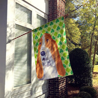 Basset Hound St. Patrick's Day Shamrock Portrait Flag Canvas House Size