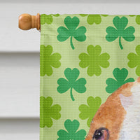 Basset Hound St. Patrick's Day Shamrock Portrait Flag Canvas House Size