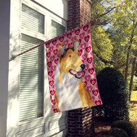 Collie Smooth Hearts Love and Valentine's Day Portrait Flag Canvas House Size