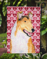 Collie Smooth Hearts Love and Valentine's Day Portrait Flag Garden Size