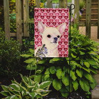 Chihuahua Hearts Love and Valentine's Day Portrait Flag Garden Size