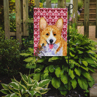 Corgi Hearts Love and Valentine's Day Portrait Flag Garden Size
