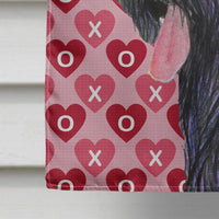 Briard Hearts Love and Valentine's Day Portrait Flag Canvas House Size