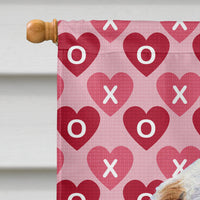 Clumber Spaniel Hearts Love and Valentine's Day Portrait Flag Canvas House Size