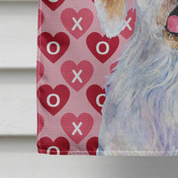 Clumber Spaniel Hearts Love and Valentine's Day Portrait Flag Canvas House Size