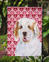 Clumber Spaniel Hearts Love and Valentine's Day Portrait Flag Garden Size