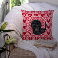 Affenpinscher Hearts Love and Valentine's Day Portrait Fabric Decorative Pillow SS4511PW1414