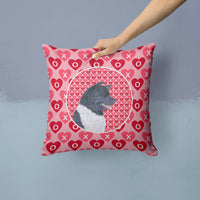 Akita Hearts Love and Valentine's Day Portrait Fabric Decorative Pillow SS4521PW1414