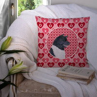Akita Hearts Love and Valentine's Day Portrait Fabric Decorative Pillow SS4521PW1414
