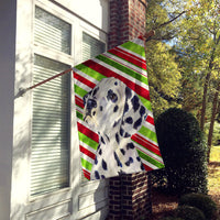 Dalmatian Candy Cane Holiday Christmas Flag Canvas House Size
