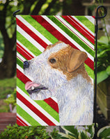 Jack Russell Terrier Candy Cane Holiday Christmas Flag Garden Size