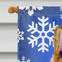 Collie Smooth Winter Snowflakes Holiday Flag Canvas House Size
