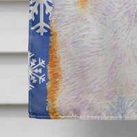 Collie Smooth Winter Snowflakes Holiday Flag Canvas House Size